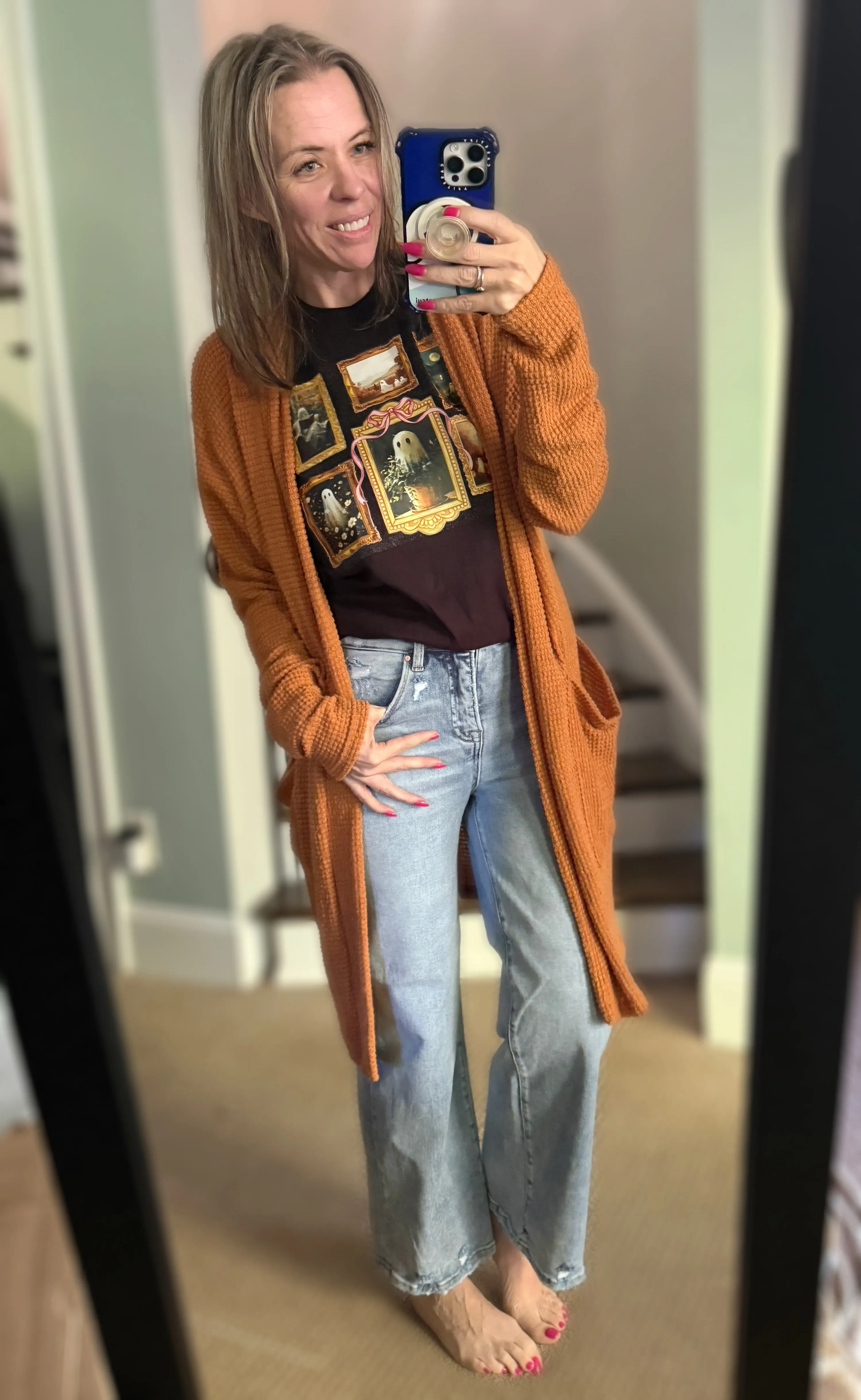 15 Colors - Lola Waffle Knit Cardigan - Blakeley