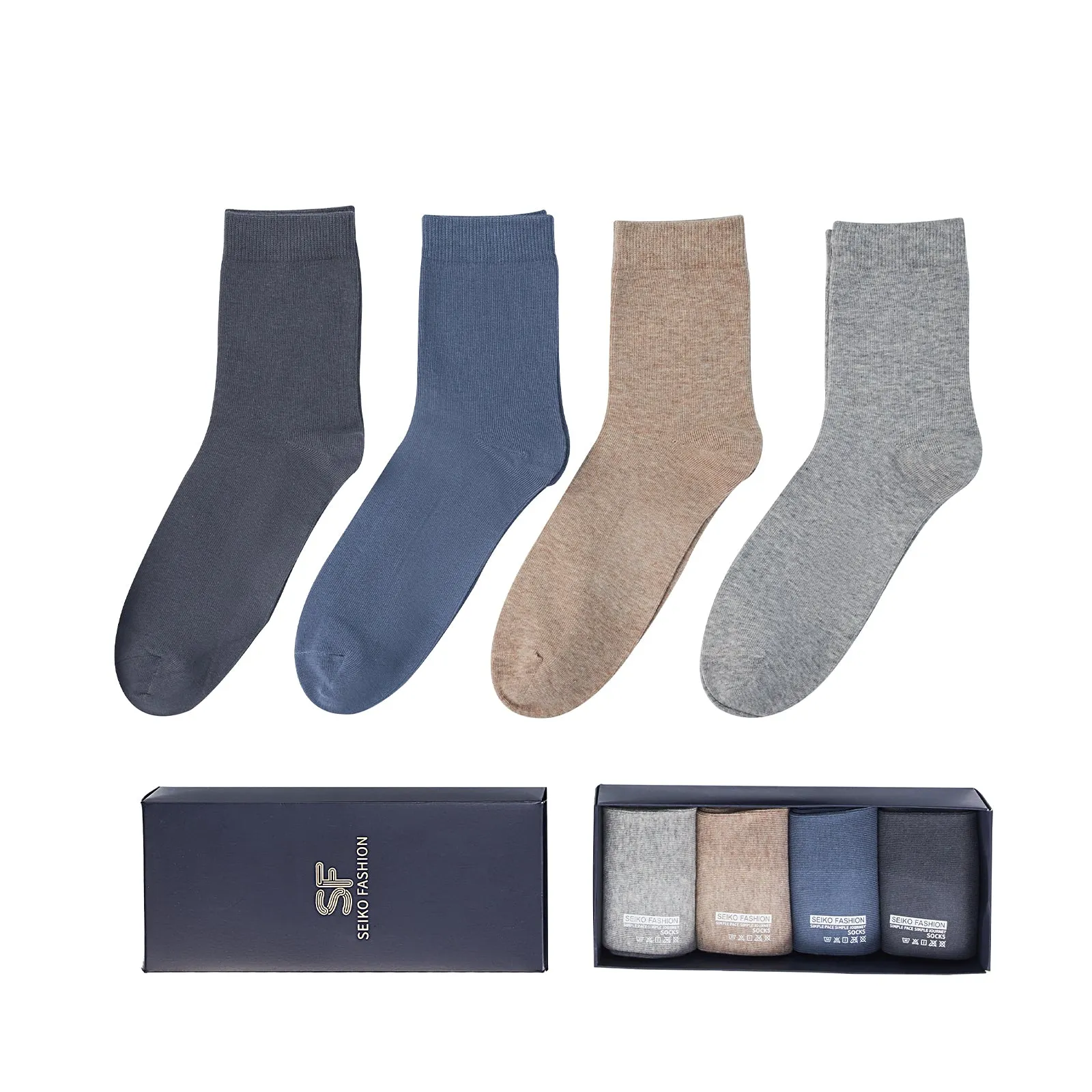 4-Pack Combed Cotton Mid-calf