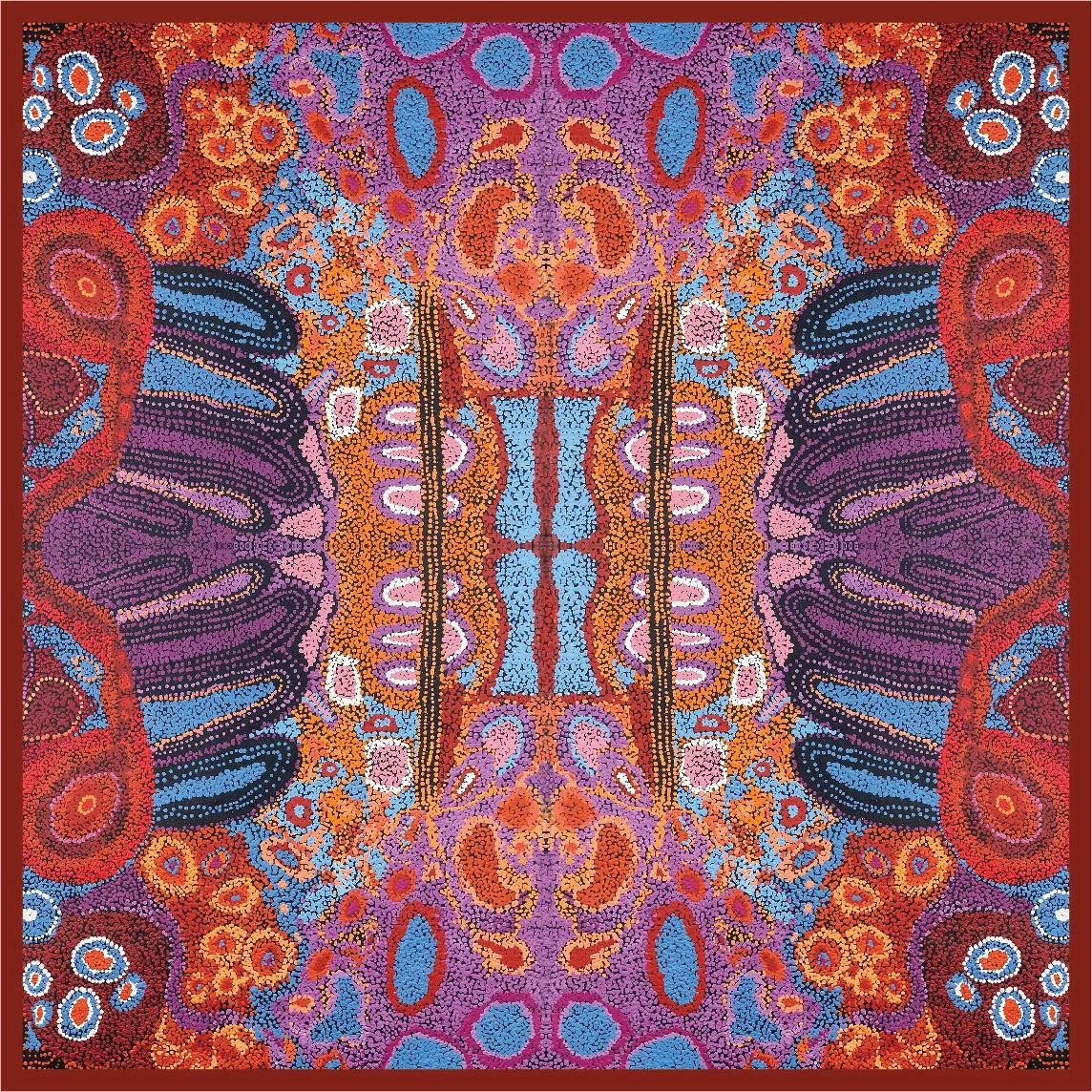 Aboriginal Art Cotton Tablecloth Square by Andrea Mimpitja Adamson