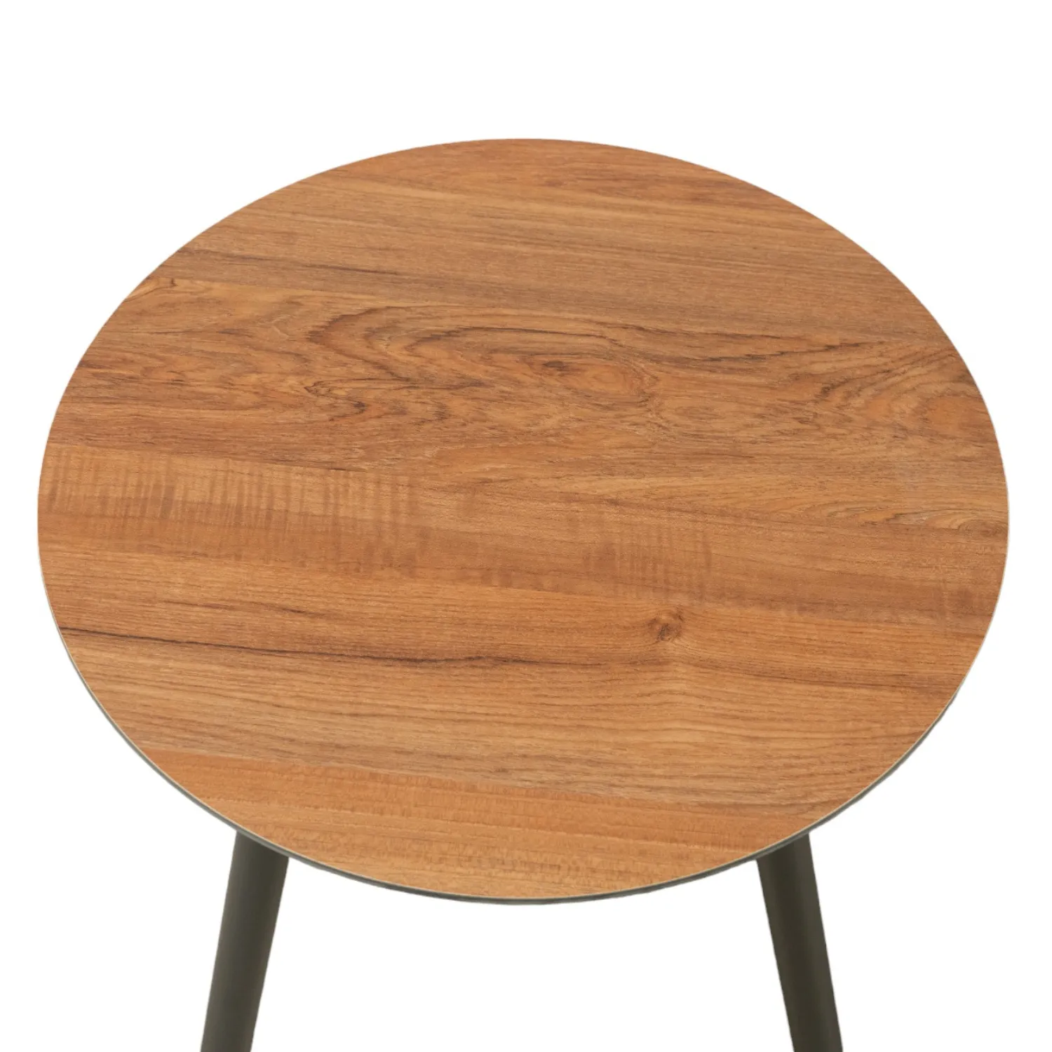 Alta Round Charcoal Woodgrain Side Table