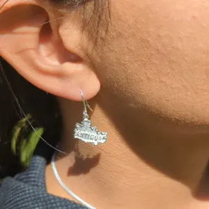 Antigua Map Hanging Short Earring by Caribbijou
