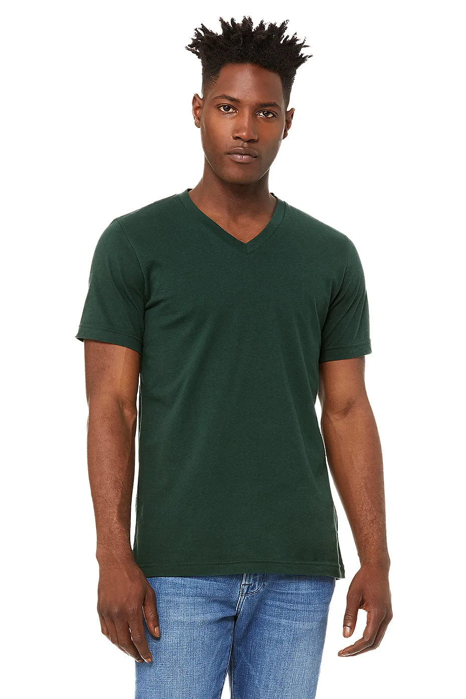 BELLA 3005 UNISEX JERSEY SHORT SLEEVE V-NECK TEE (XS - XL)