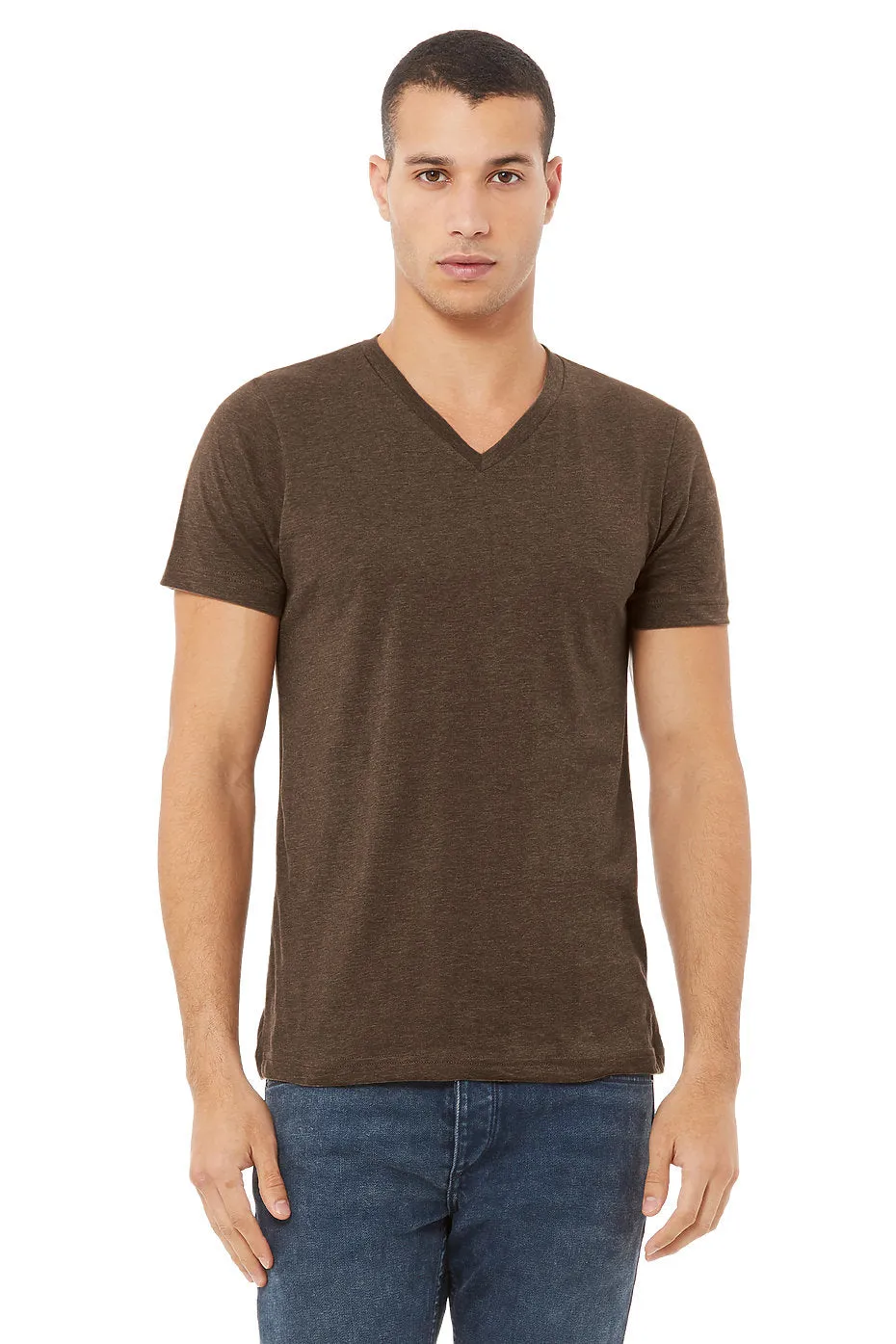 BELLA 3005 UNISEX JERSEY SHORT SLEEVE V-NECK TEE (XS - XL)