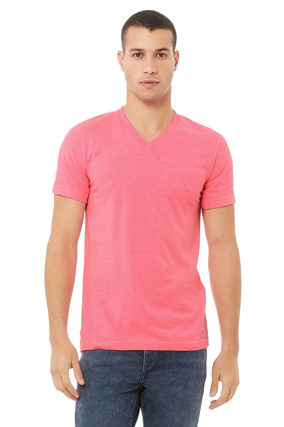 BELLA 3005 UNISEX JERSEY SHORT SLEEVE V-NECK TEE (XS - XL)