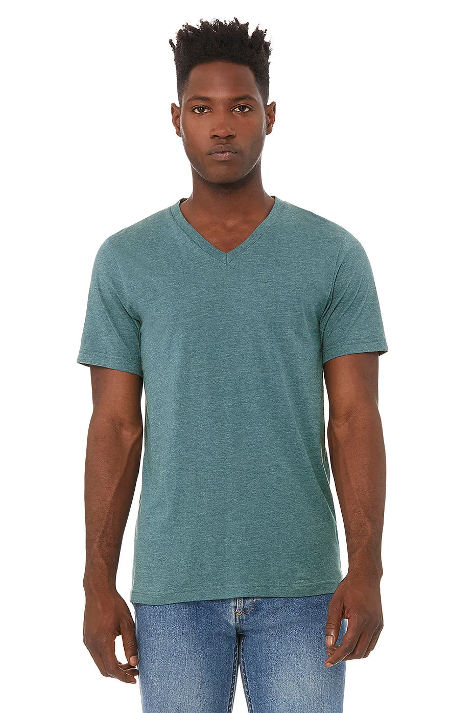 BELLA 3005 UNISEX JERSEY SHORT SLEEVE V-NECK TEE (XS - XL)