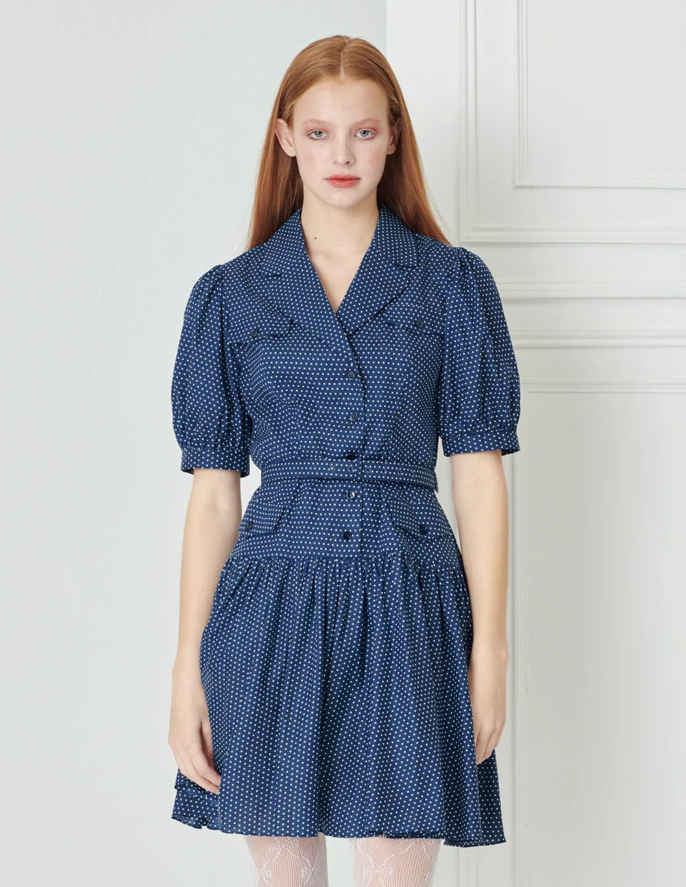 BORA AKSU Tailored Wave Point Pleated Dress