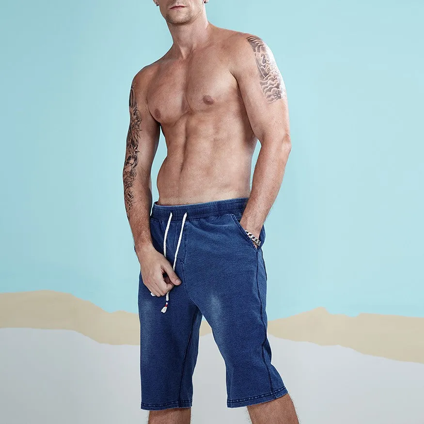 Casual Knee Length Denim Shorts
