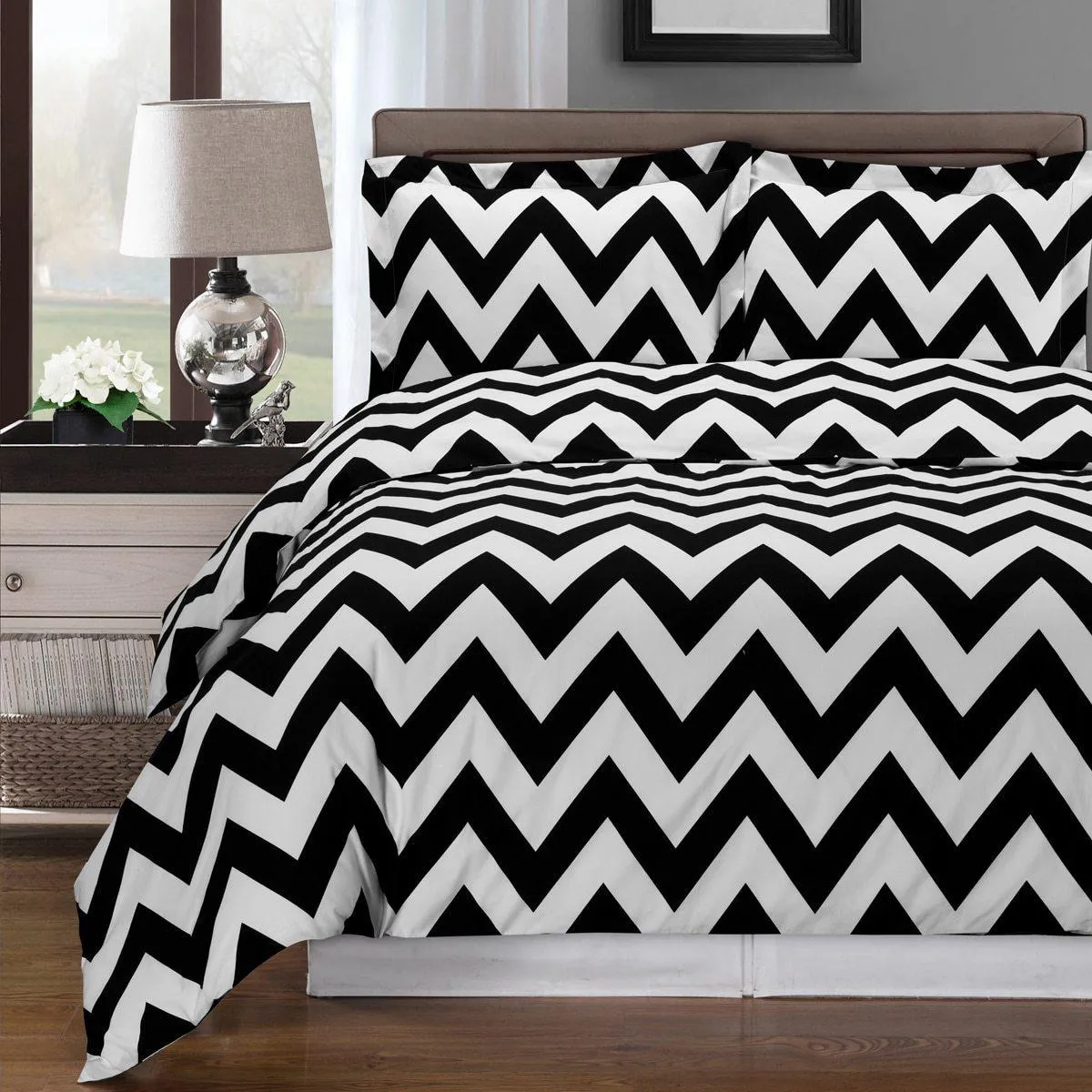 Chevron Combed Cotton Duvet Cover Set
