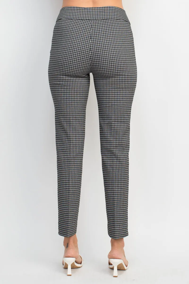 Counterparts banded mid waist slim leg multi print millenium pant