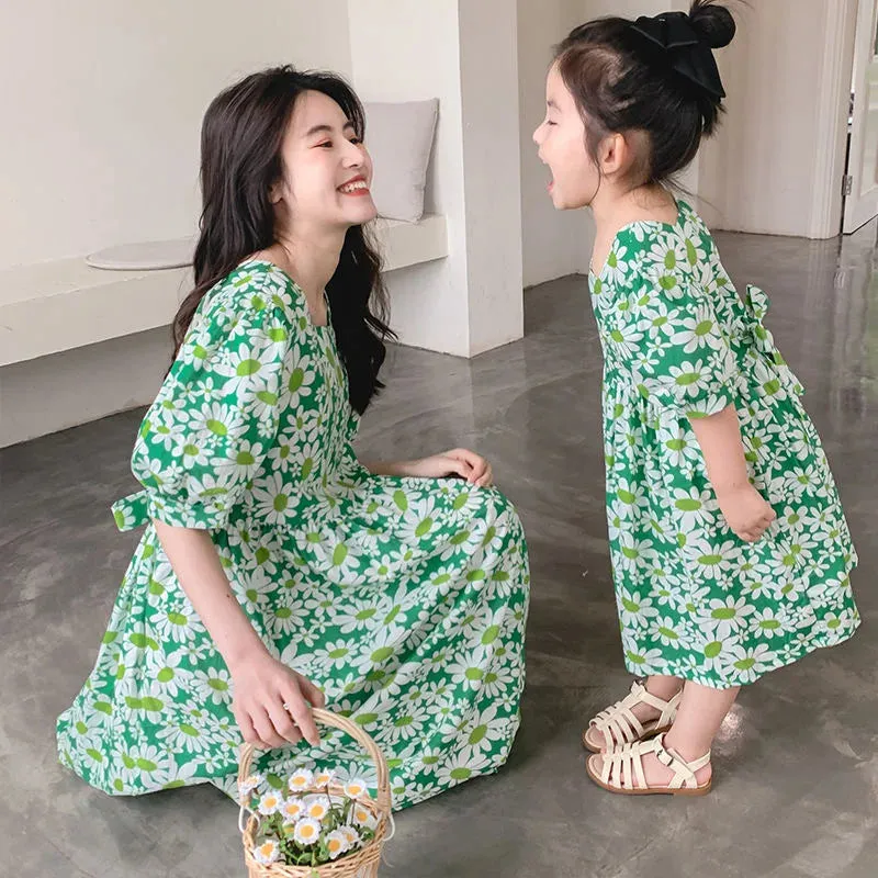 Cute Matching Mother Daughter Floral Print Sleeveless Top