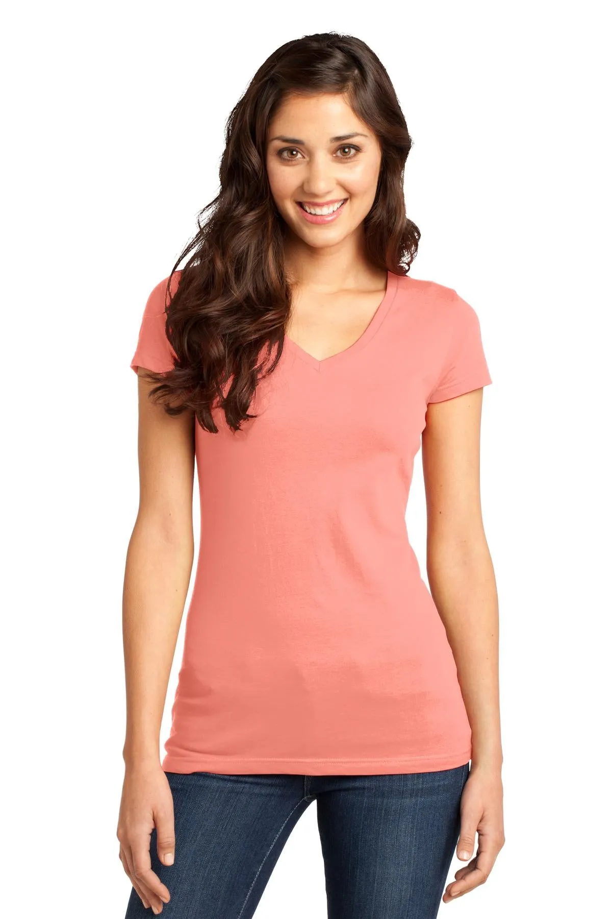 District Juniors Very Important Tee V-Neck. DT6501