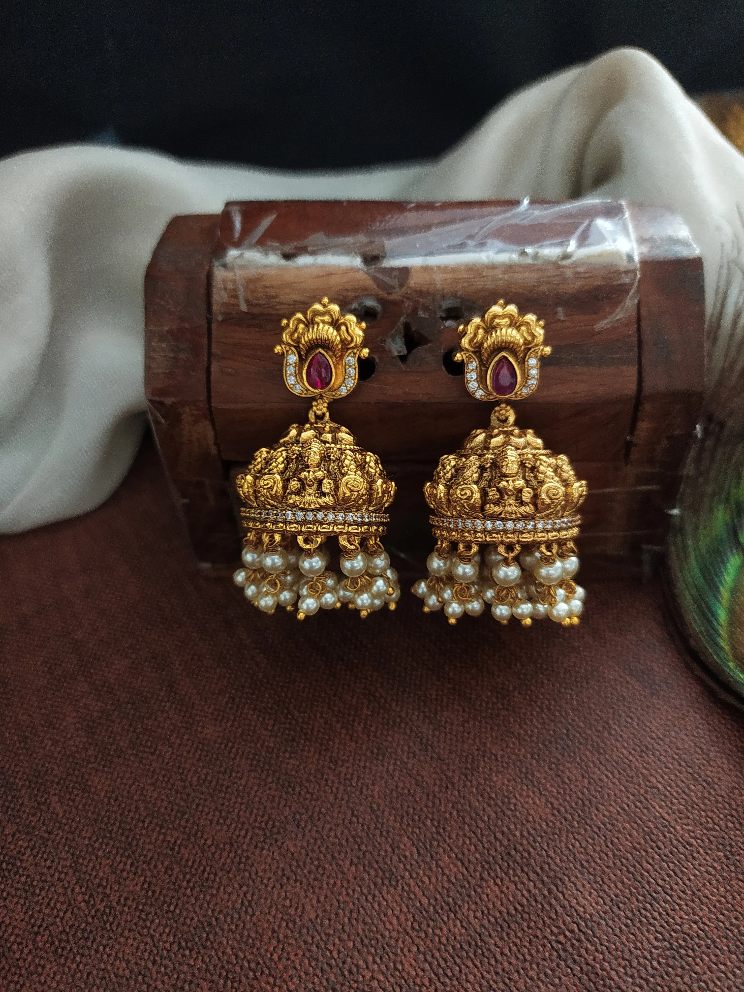 Embrace Divine Blessings in Enduring Style With Lakshmi Ji Antique Nagas Long Haram Set