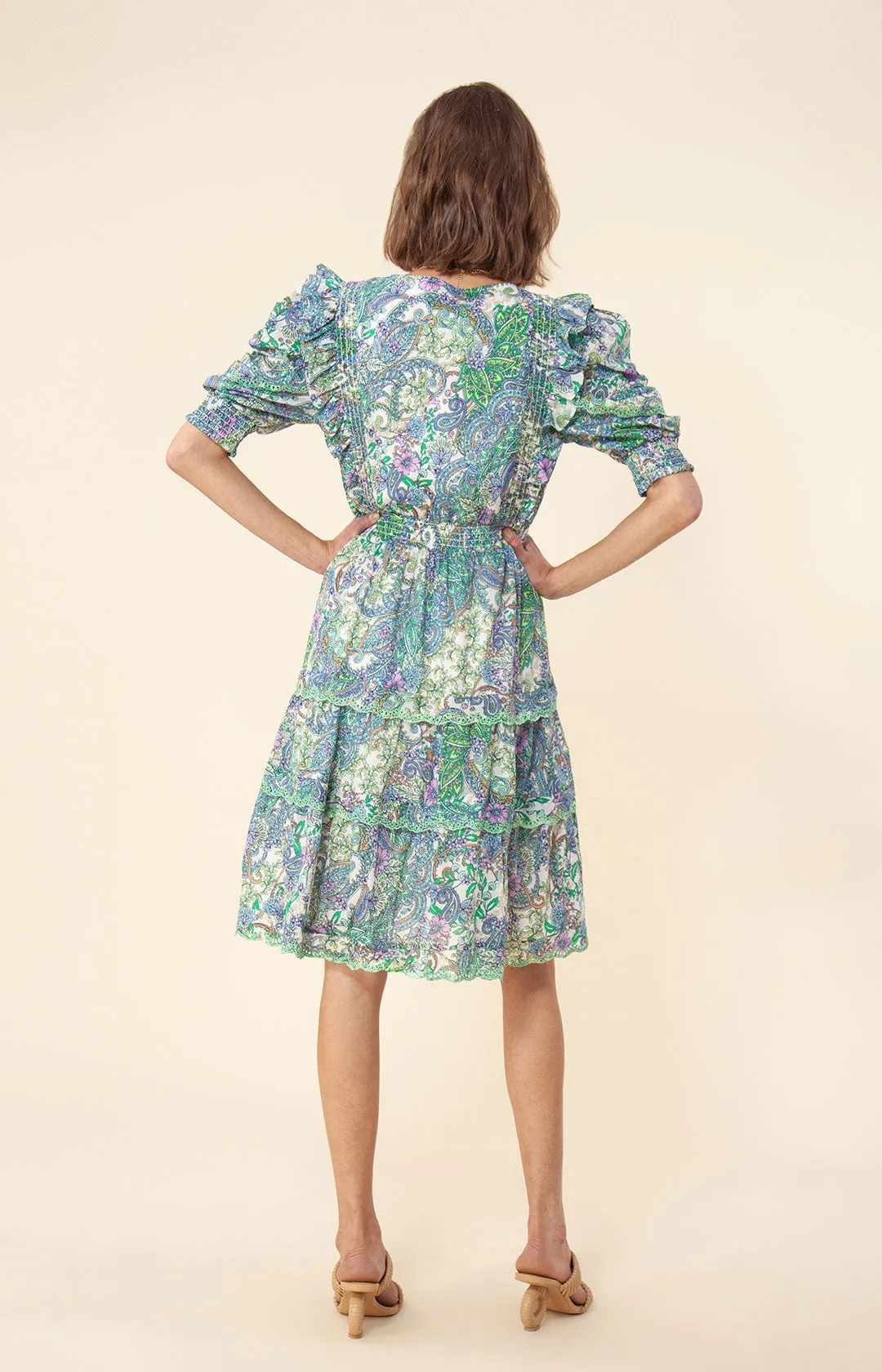 Eola Eyelet Trim Voile Dress