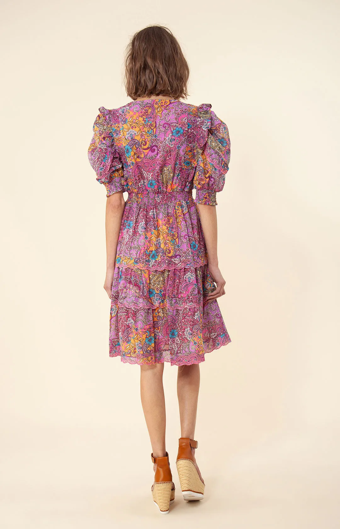 Eola Eyelet Trim Voile Dress