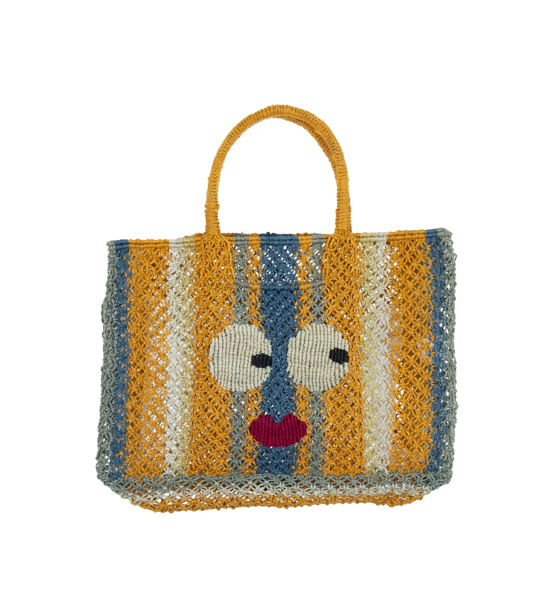 Florence Big Eyes Stripe Jute Tote