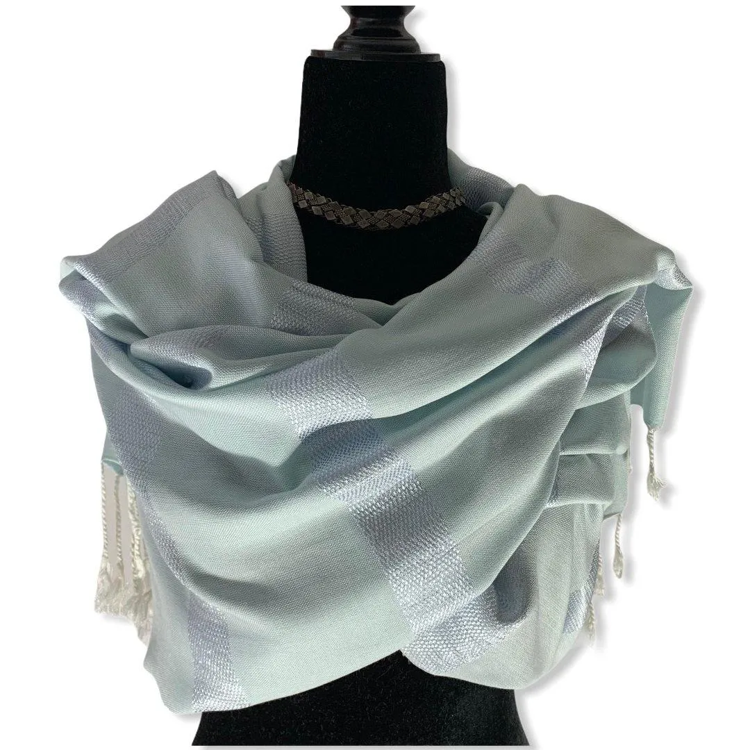 Helyat Handwoven Shawl - Light Blue