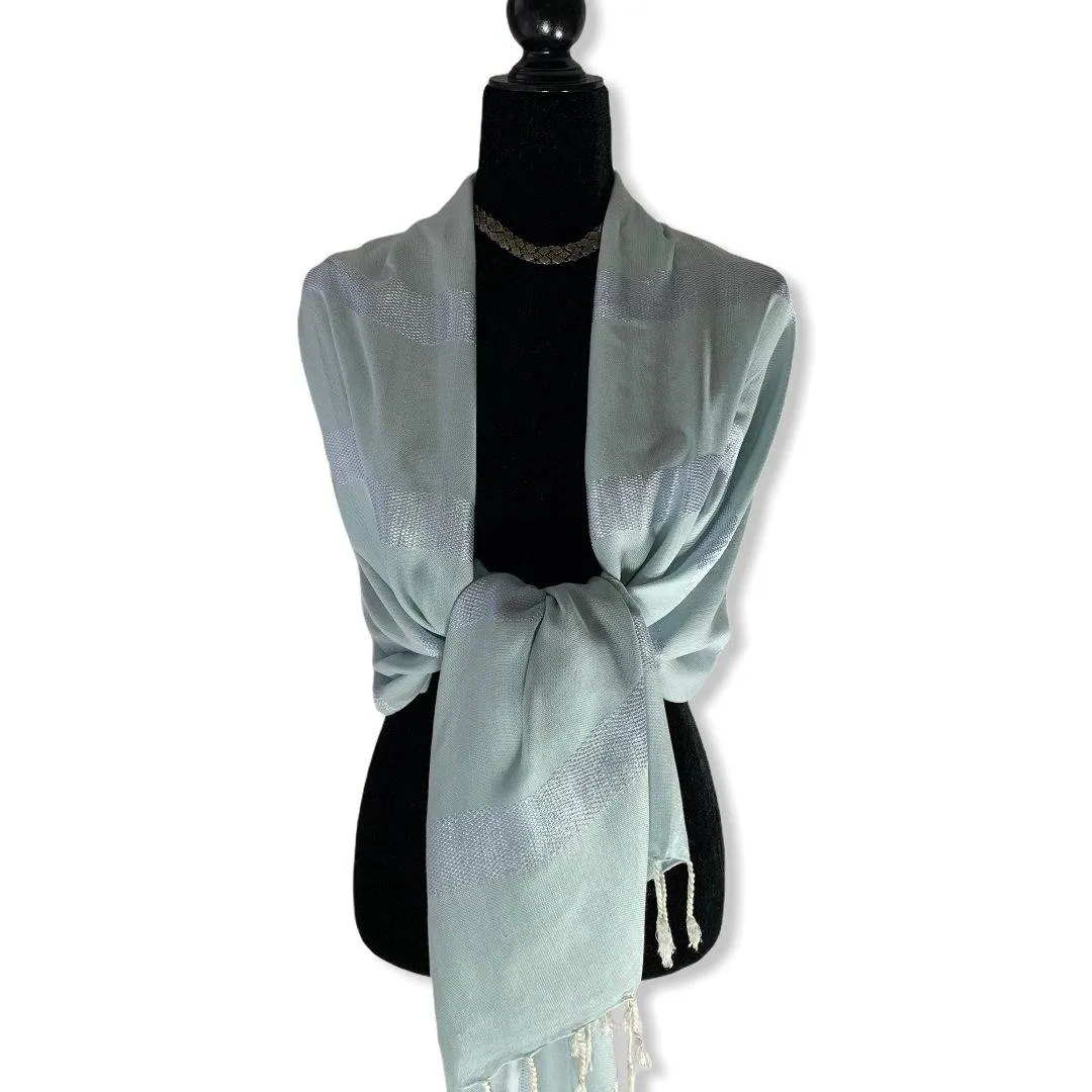 Helyat Handwoven Shawl - Light Blue