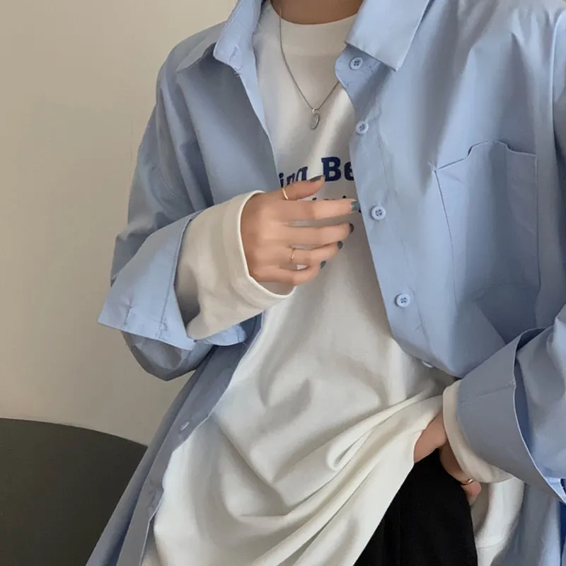High Quality Women Shirt Fashion Elegant Office Ladies Blouse Long Sleeve Loose Korean Harajuku Spring Female Long Tops