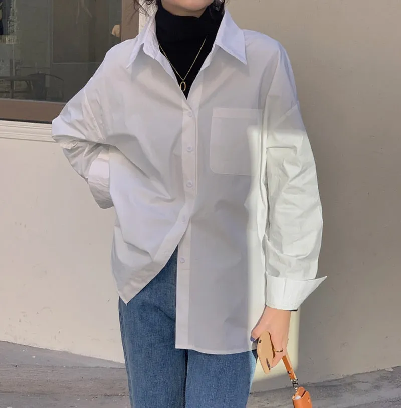 High Quality Women Shirt Fashion Elegant Office Ladies Blouse Long Sleeve Loose Korean Harajuku Spring Female Long Tops