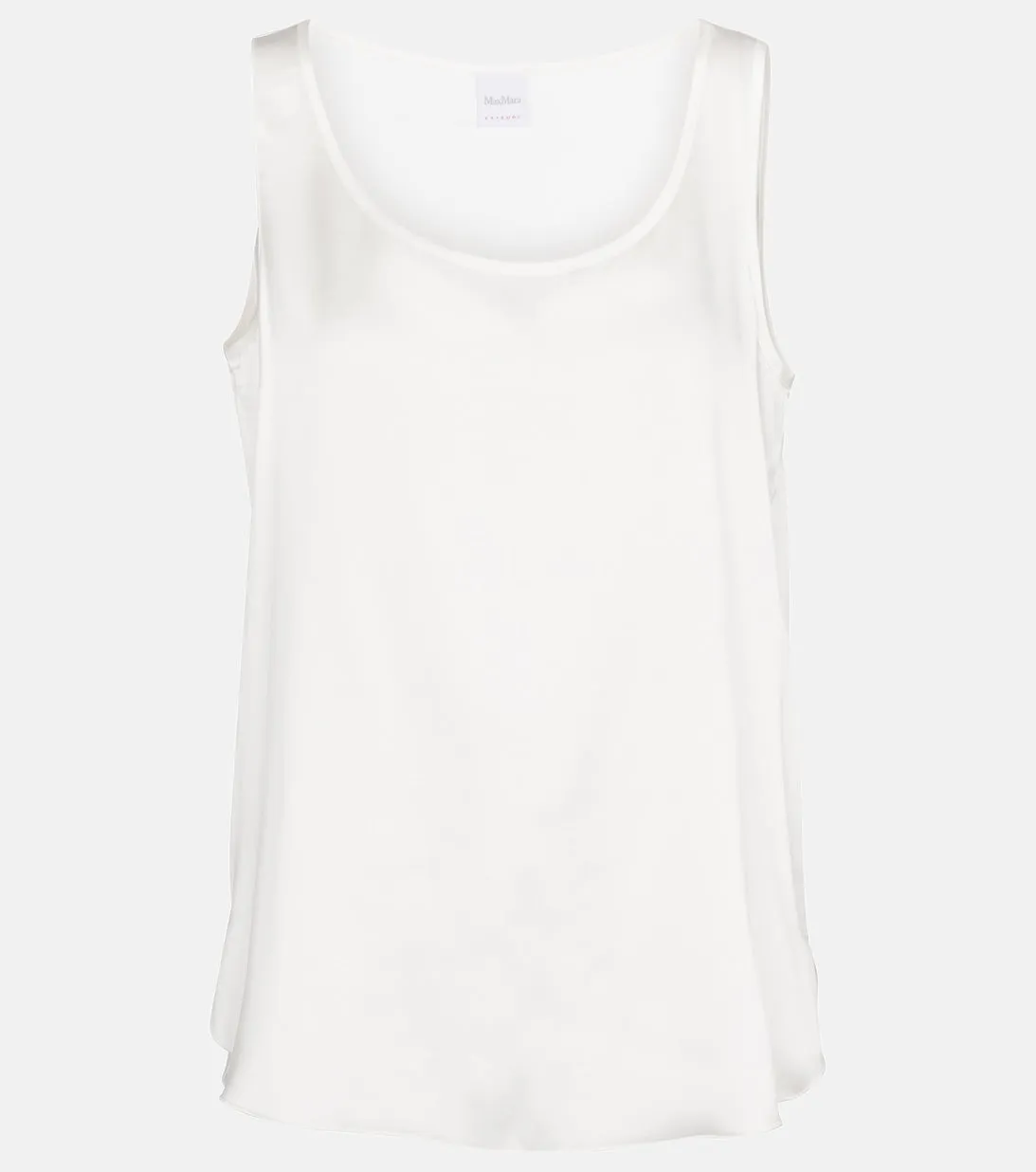 Leisure Pan Stretch Silk Tank Top MAX MARA, White