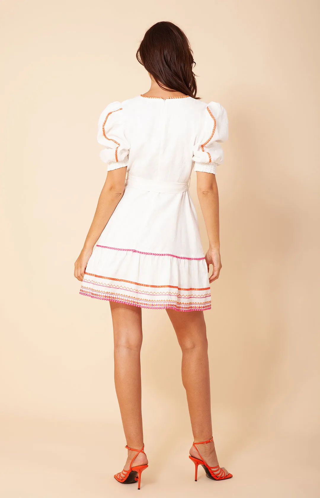 Lorna Embroidered Linen Dress
