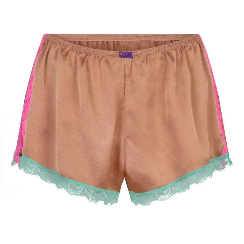 LOVE STORIES~ Apollo brown lace trim tap short