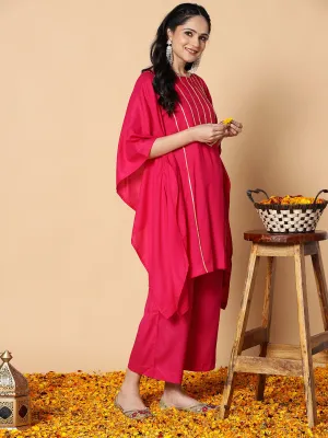 Magenta Festive Kaftan Kurta - Miada