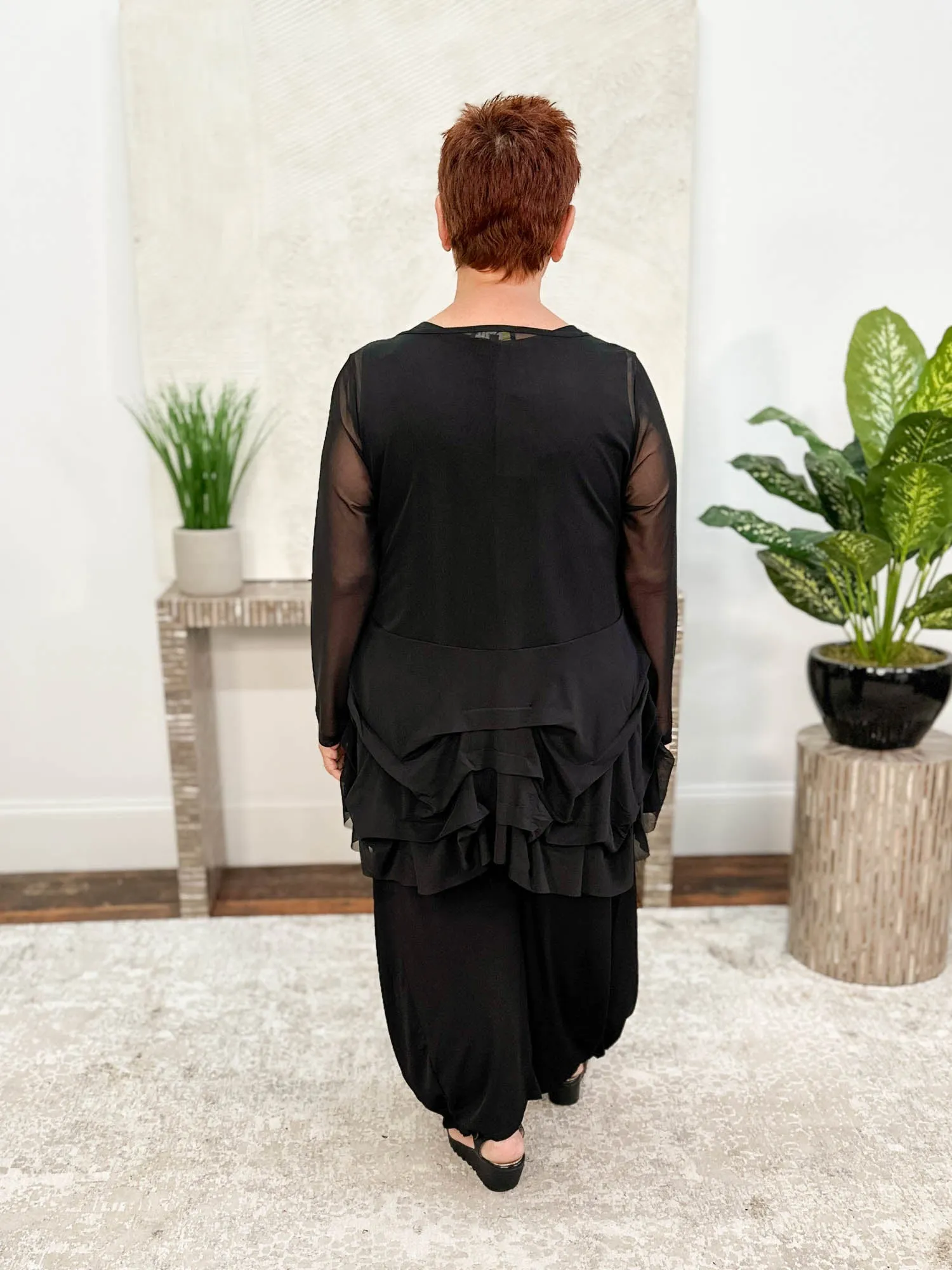 Mavis Tunic, Black Mesh