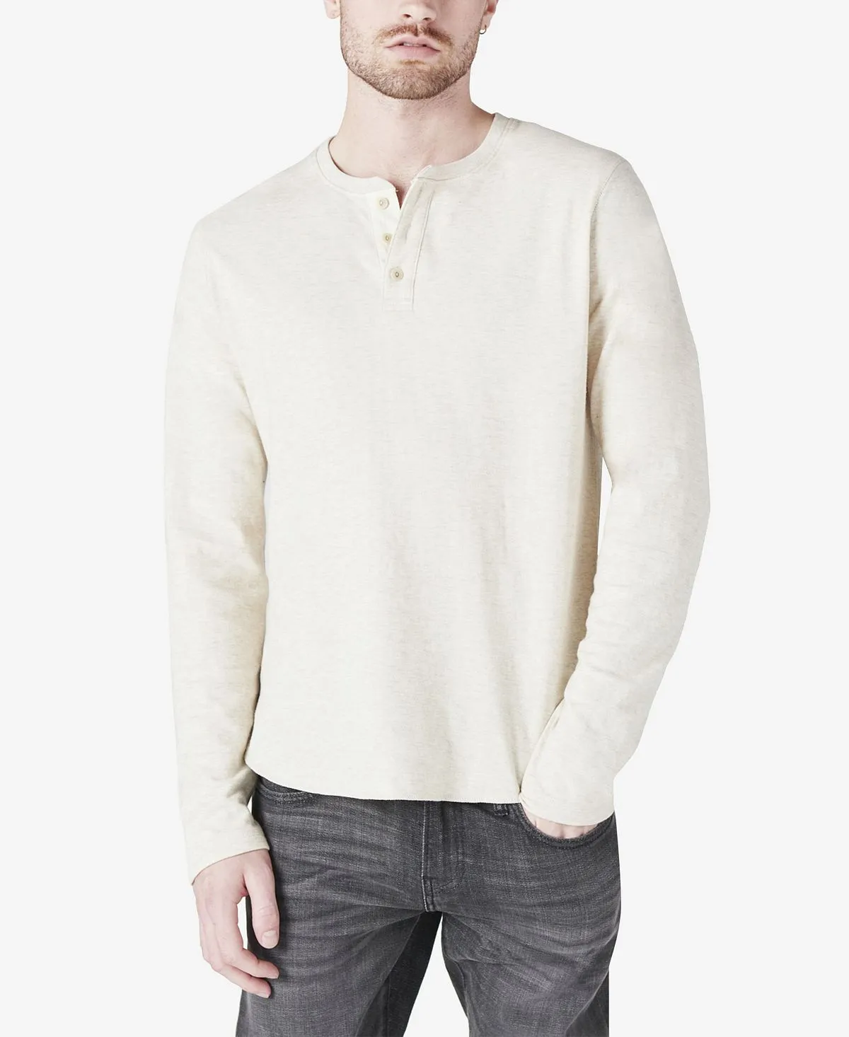Men's duo-fold henley long sleeve sweater Lucky Brand, multi