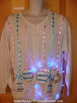 Need to Buy Christmas Sweaters? Light Up Sweater Ribbons, Ornaments