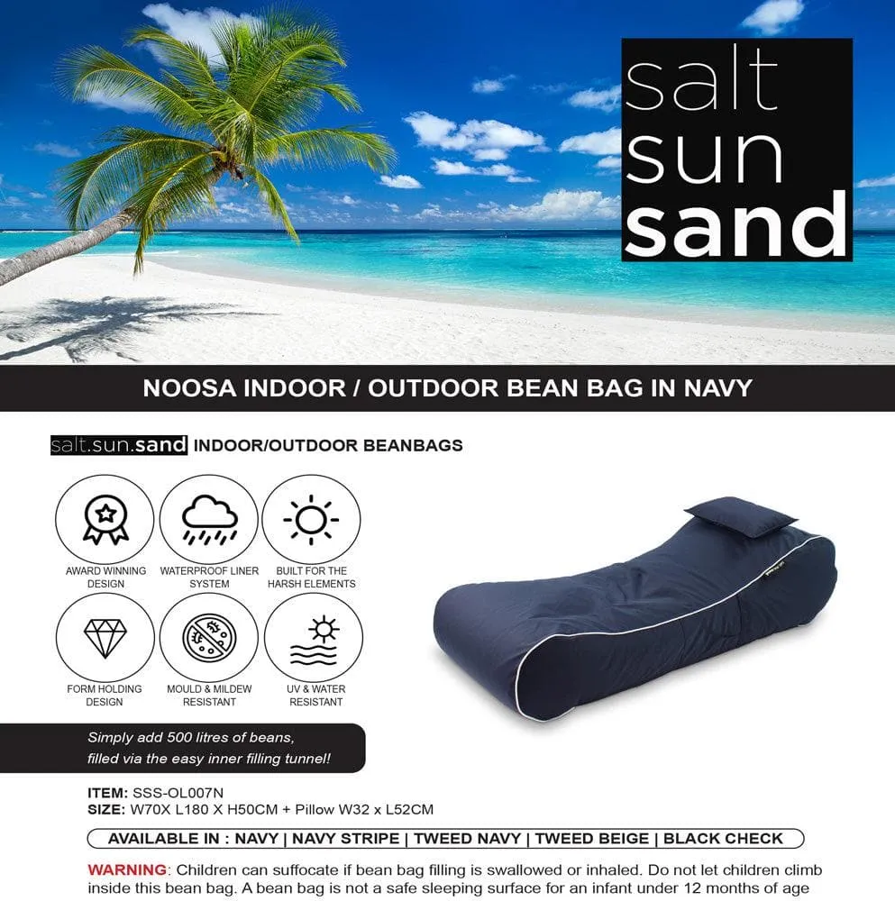 Noosa Indoor/Outdoor Bean Bag in Navy
