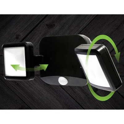 Open Box - Energizer 600 Lumens Outdoor LED Motion Sensing Dual Head Security Outdoor Wall Light Black
