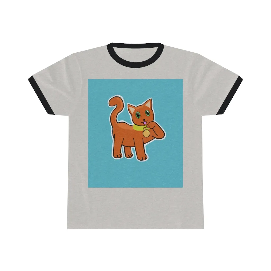 Orange Kitty Unisex Ringer Tee