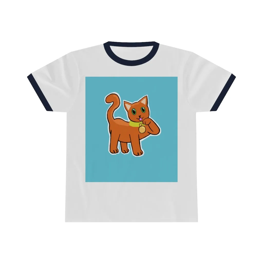 Orange Kitty Unisex Ringer Tee