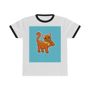 Orange Kitty Unisex Ringer Tee