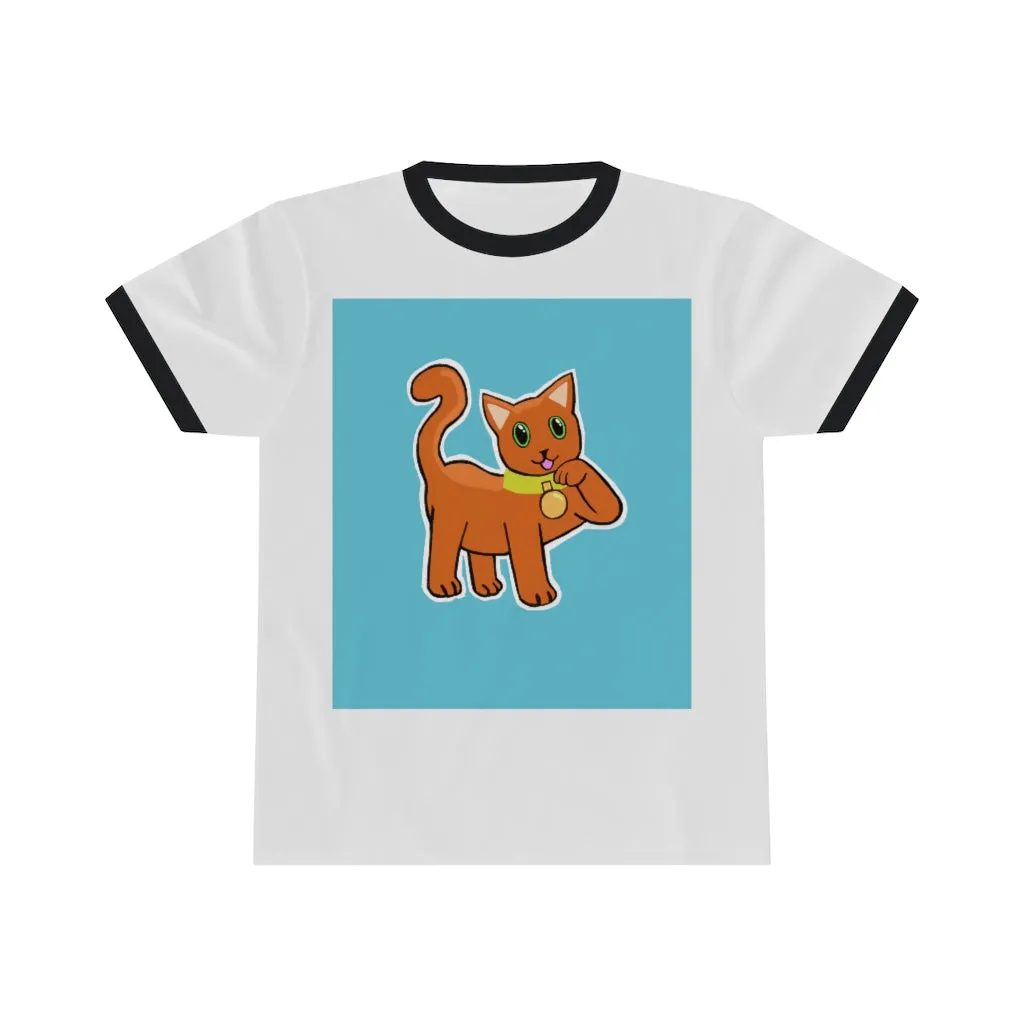 Orange Kitty Unisex Ringer Tee