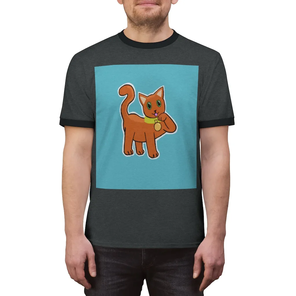 Orange Kitty Unisex Ringer Tee