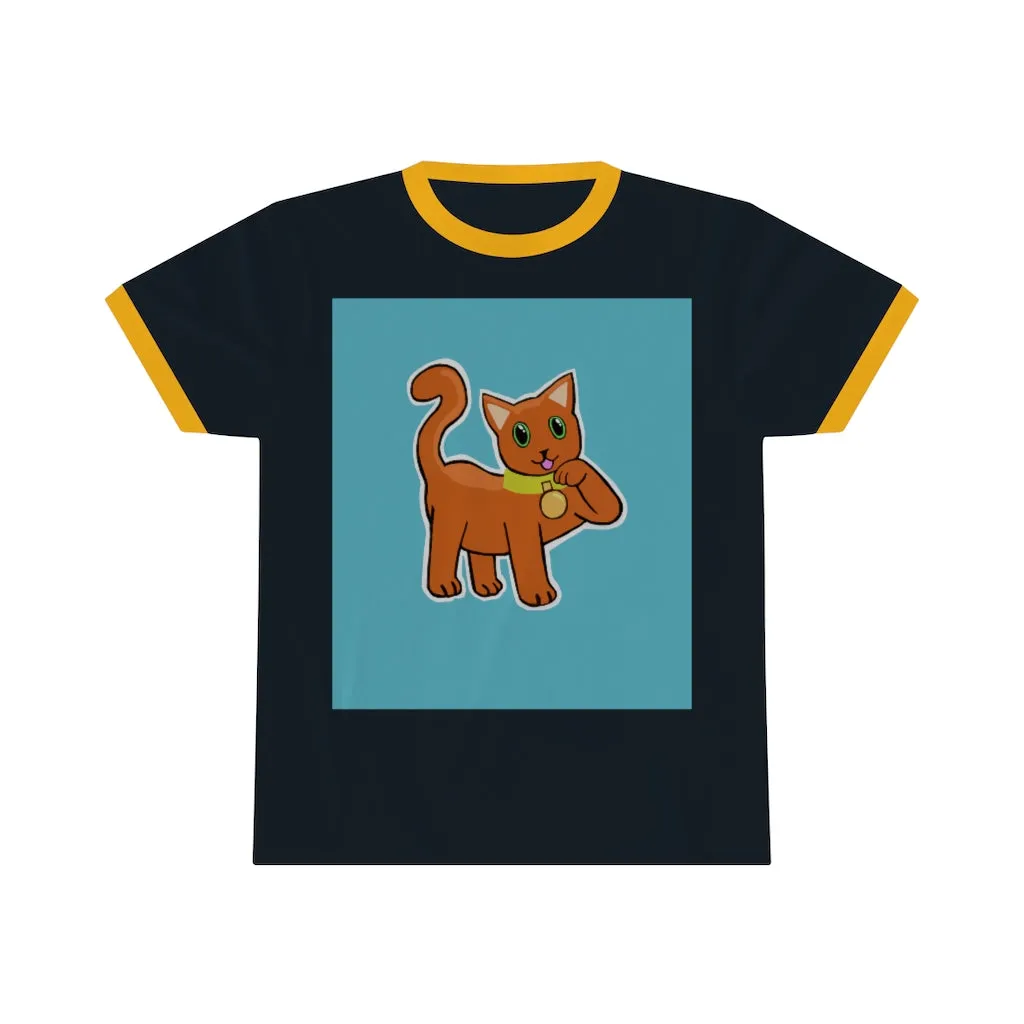 Orange Kitty Unisex Ringer Tee