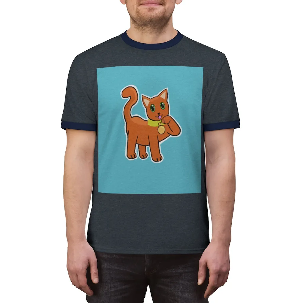 Orange Kitty Unisex Ringer Tee