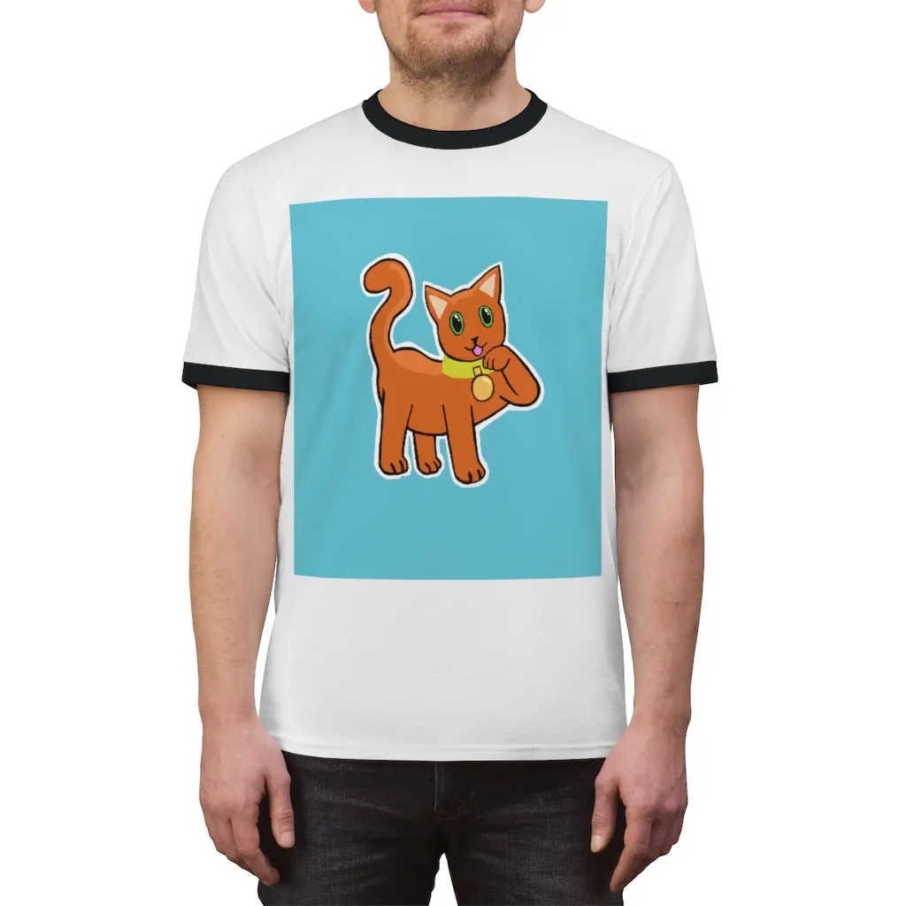 Orange Kitty Unisex Ringer Tee