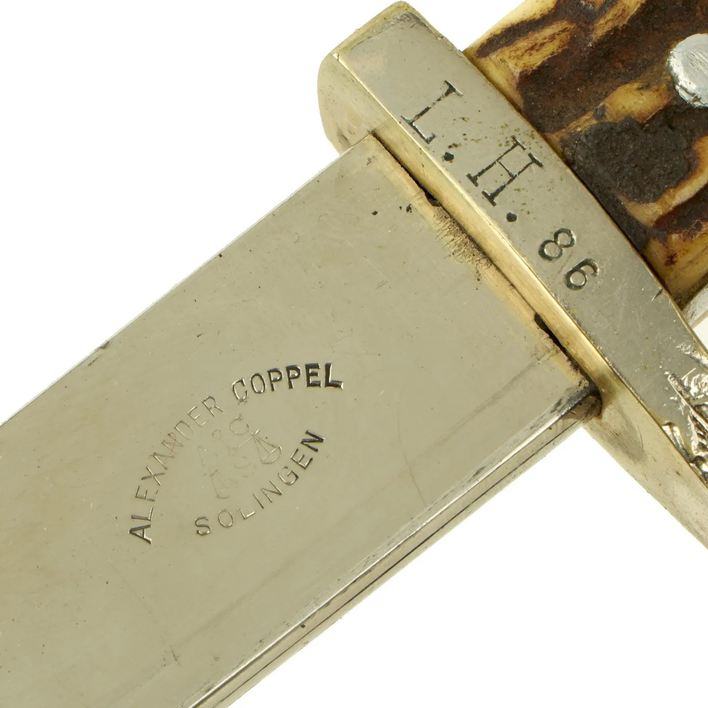 Original German WWII Unit Marked Rural Police Long Dress Bayonet by Alexander Coppel with Frog