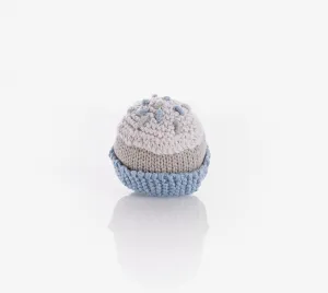 Pebble Cupcake Rattle Organic - Blue
