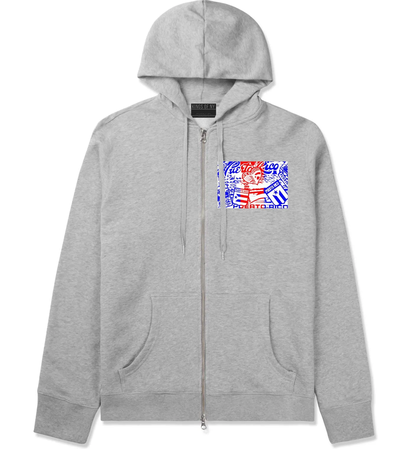 Puerto Rico Red Blue Flag Zip Up Hoodie Hoody