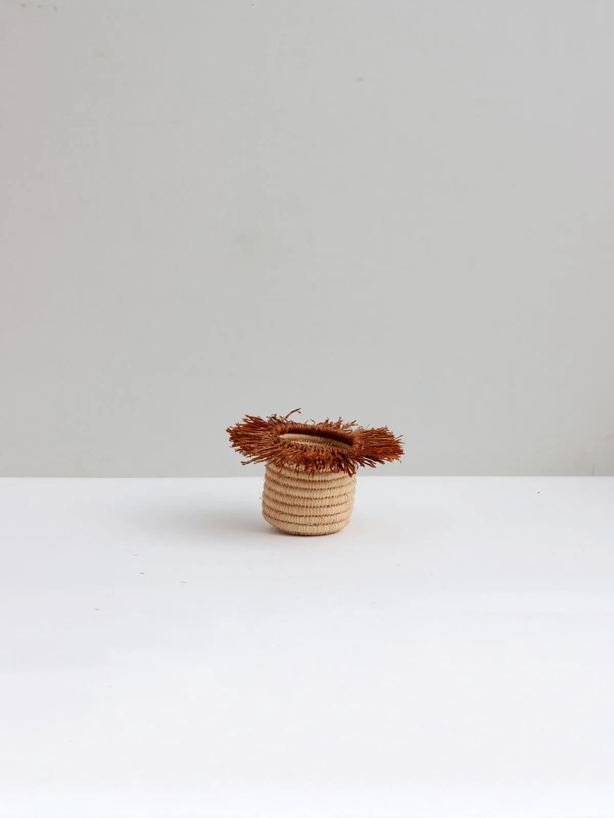 Raffia Tassel Storage Pots, Tobacco