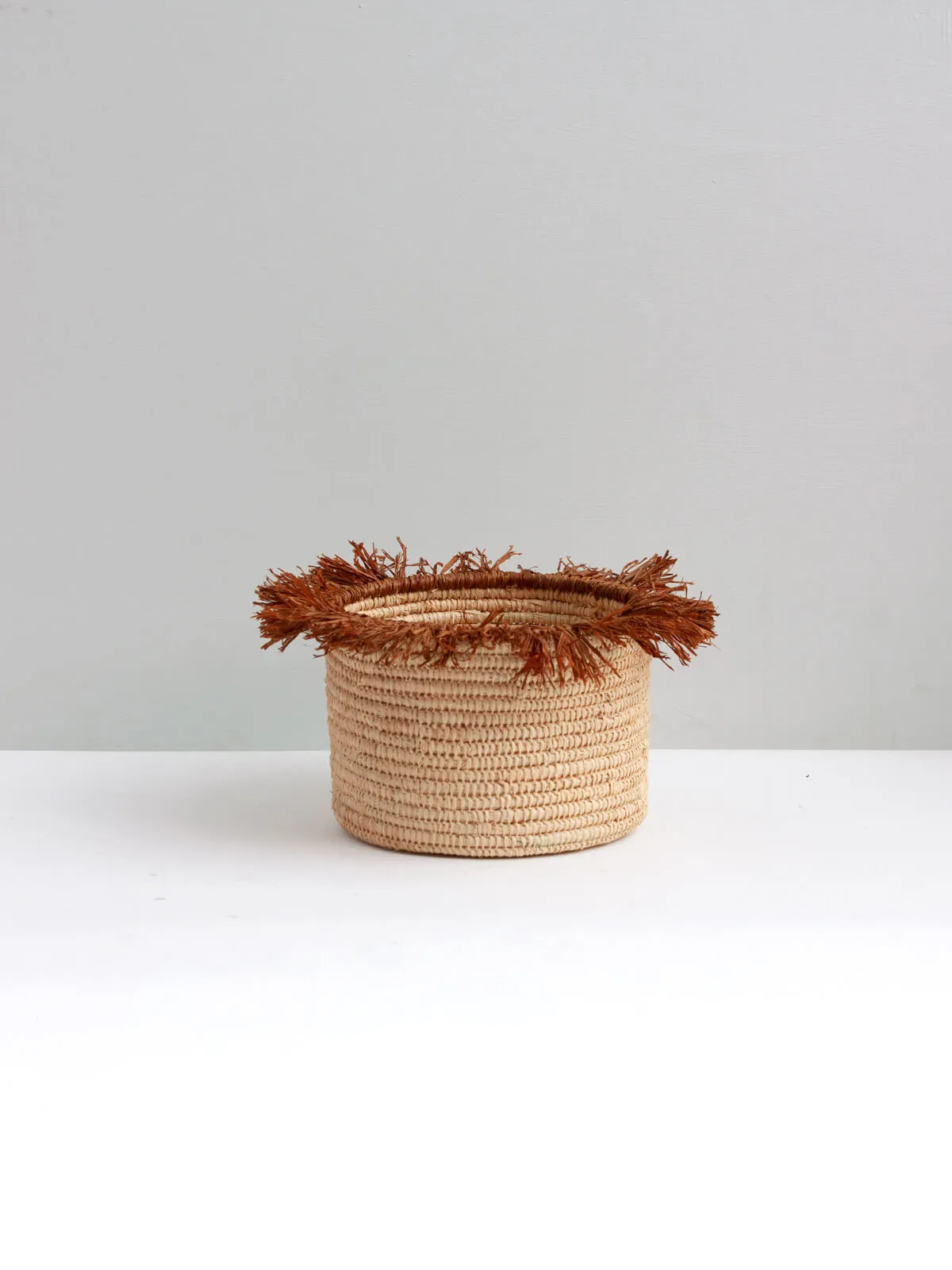 Raffia Tassel Storage Pots, Tobacco