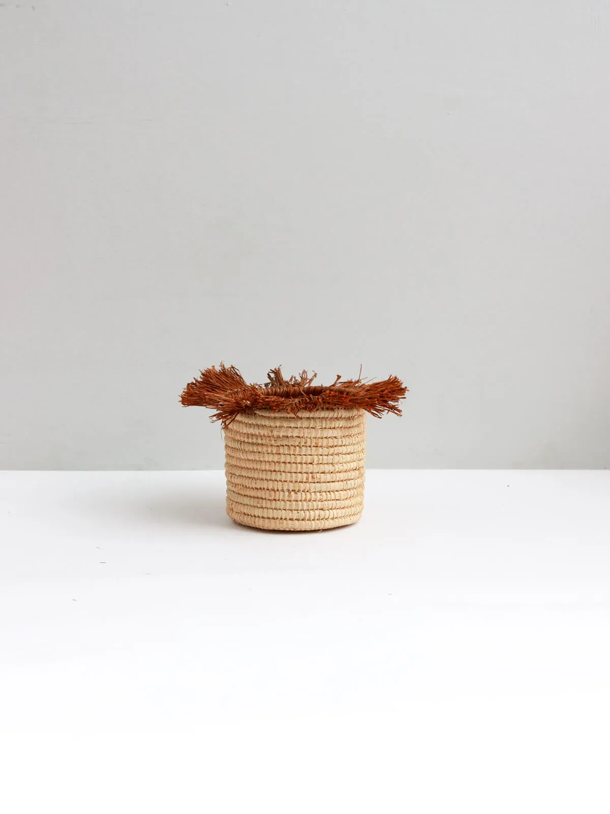 Raffia Tassel Storage Pots, Tobacco