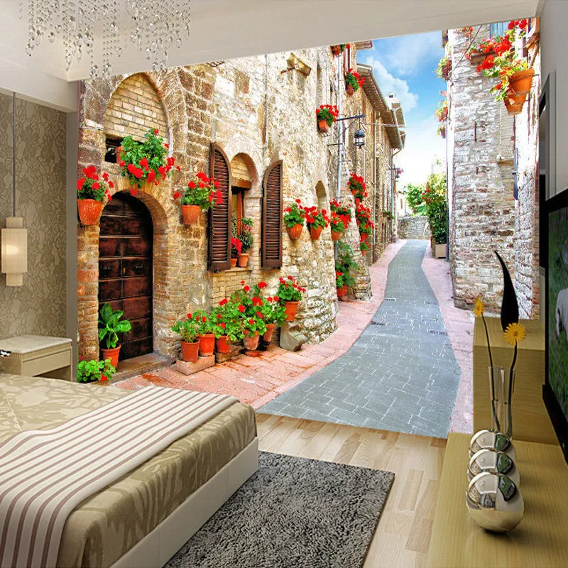 Rural Alley Landscape Wallpaper Mural (㎡)