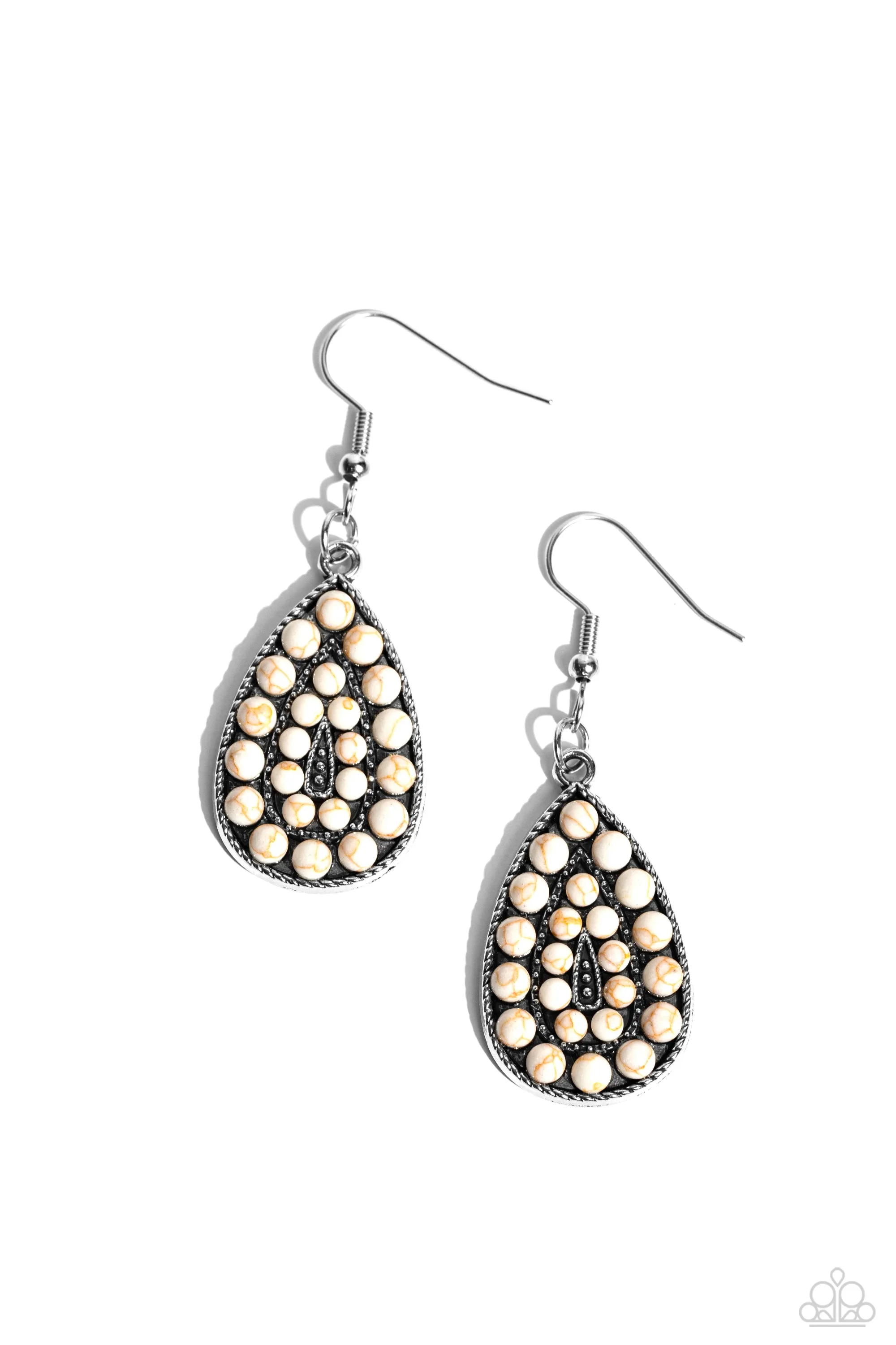 Rural Replica - White Earrings - Paparazzi Accessories