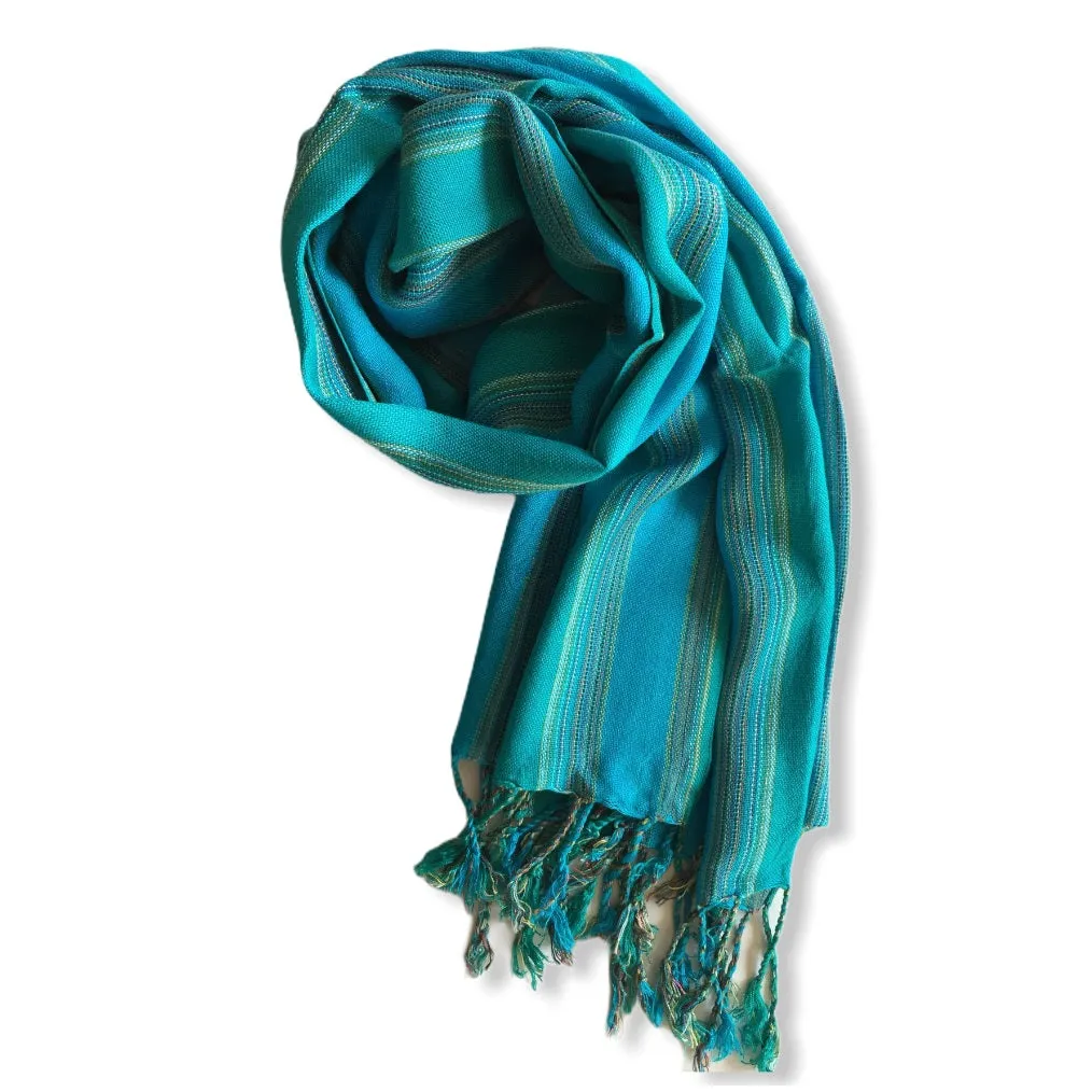 Small Striped Handwoven Scarf - Brights