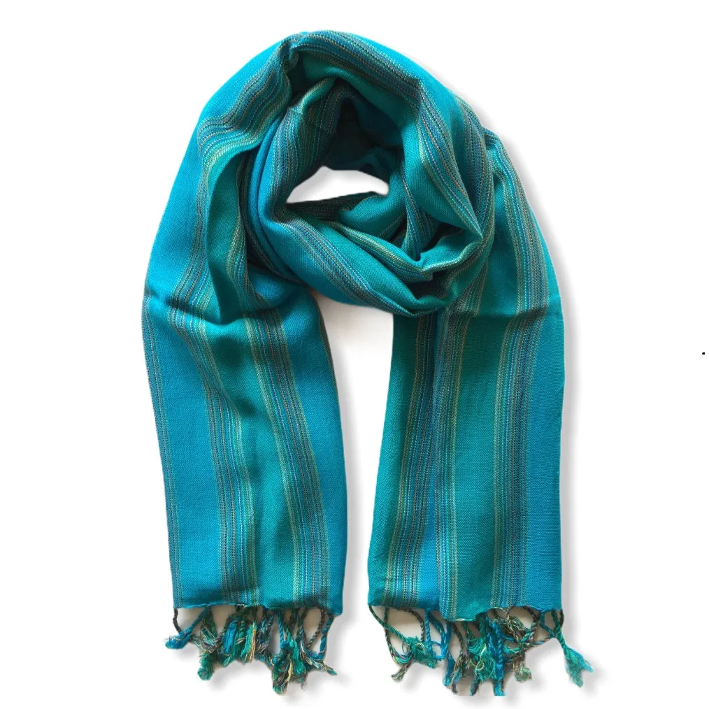 Small Striped Handwoven Scarf - Brights